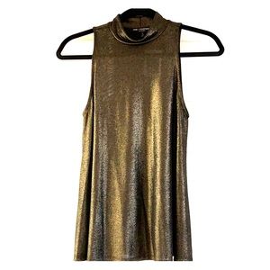 Gold Metallic Sleeveless Top